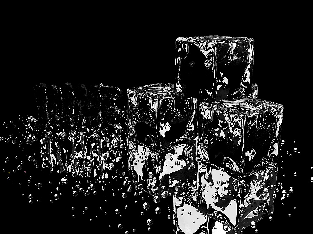 壁纸 黑白 冰块 桌面 三维 3D|三维|其他三维|潘昱君 - 原创作品 - 站酷 (ZCOOL)