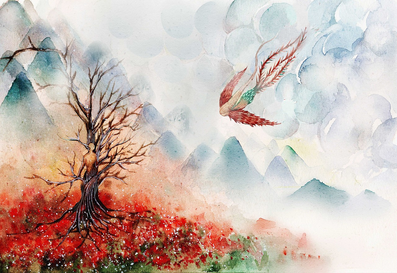 精卫填海绘本图片