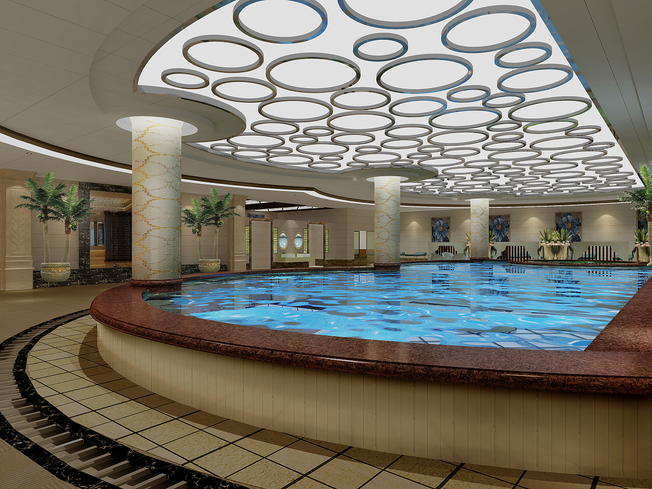 抚顺洗浴会所设计公司|抚顺洗浴中心地面装修处理