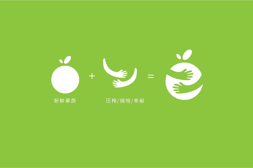 健康新鲜水果鲜榨现榨果汁品牌vi形象logo设计标志
