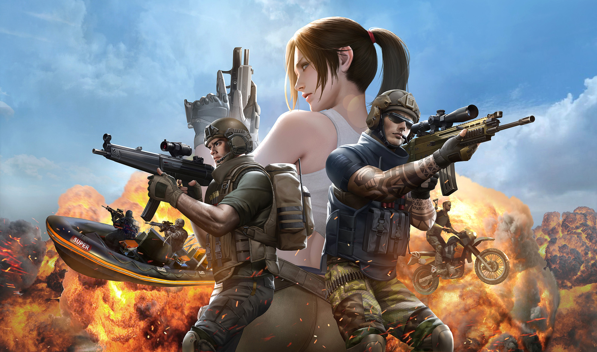 为游戏《穿越火线:荒岛特训》创作的主体KV和圣诞KV|插画|商业插画|7thorange - 原创作品 - 站酷 (ZCOOL)