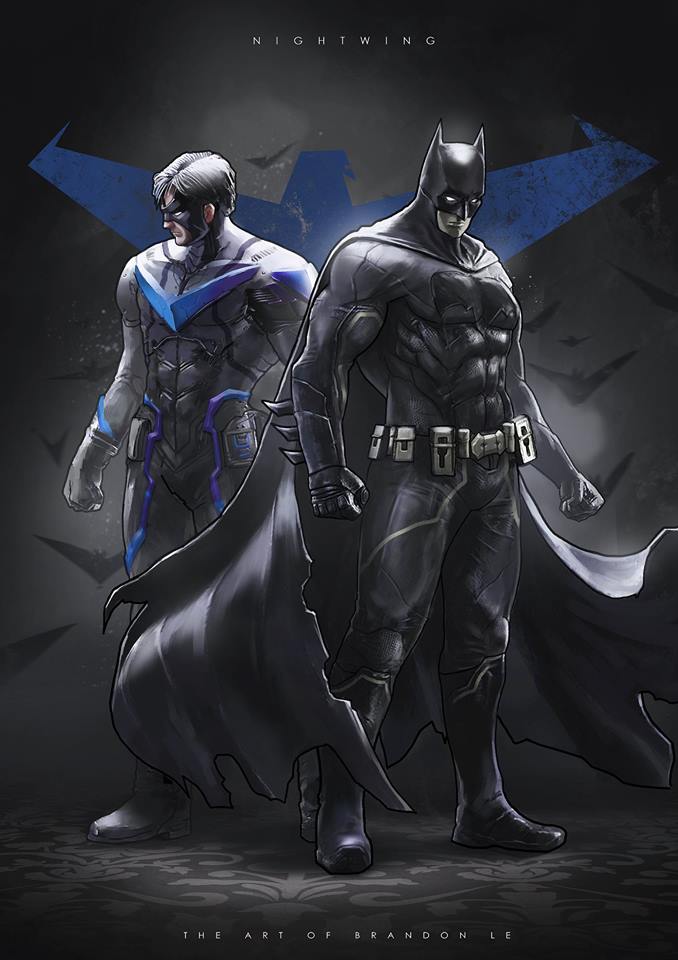 罗宾与黑暗骑士 Nightwing and the Dark Knight painting ^^|二维动画|动漫|brandon_le_art - 原创设计作品 - 站酷 (ZCOOL)
