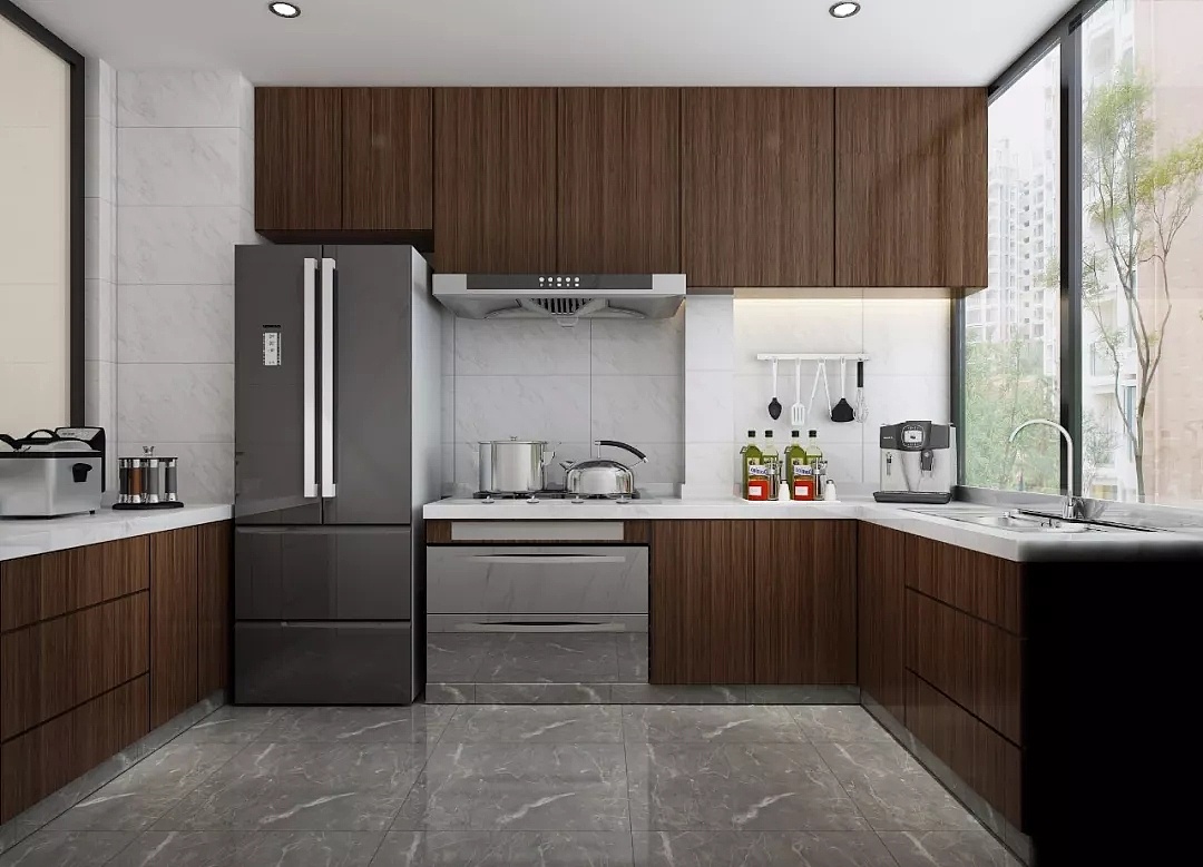 金沙湖高尔夫观邸98平现代港式风格风格三居室装修效果图---厨房