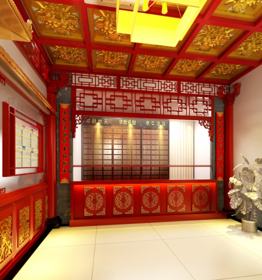 百草庐中医馆-成都专业中医馆装修效果图|成都