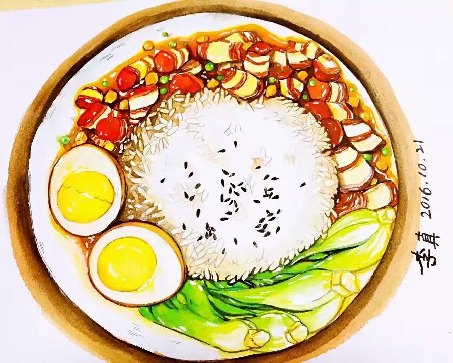 台湾卤肉饭|商业插画|插画|lz19870512 - 原创设