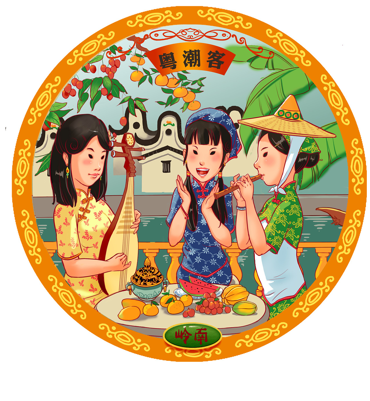 culture)为广州某广告公司创作的一套推广岭南文化的主题插画
