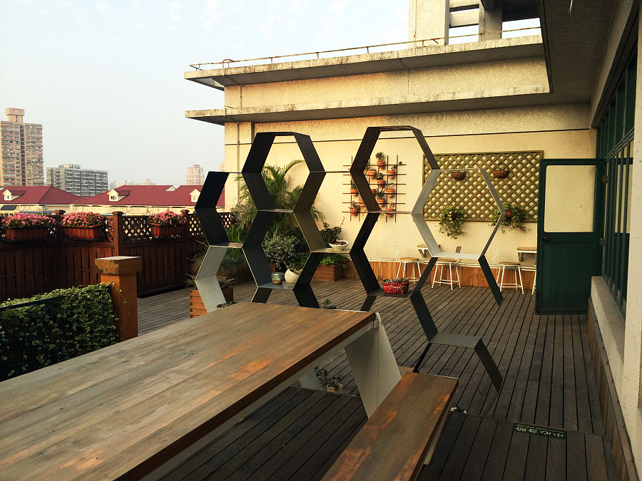 上海普陀区教育学院屋顶花园设计施工项目|景