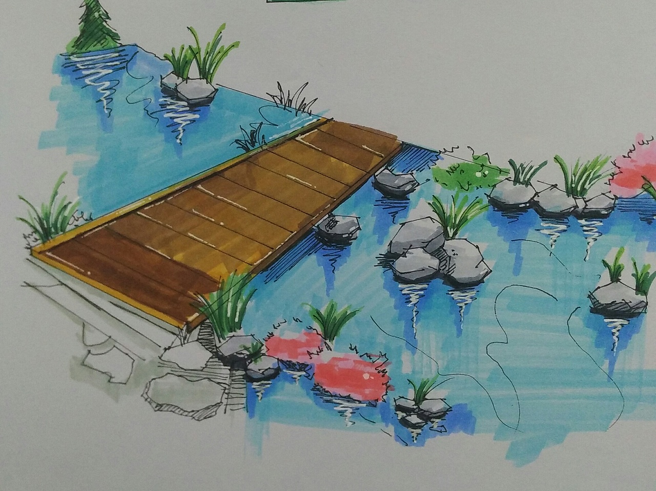 公共设施手绘