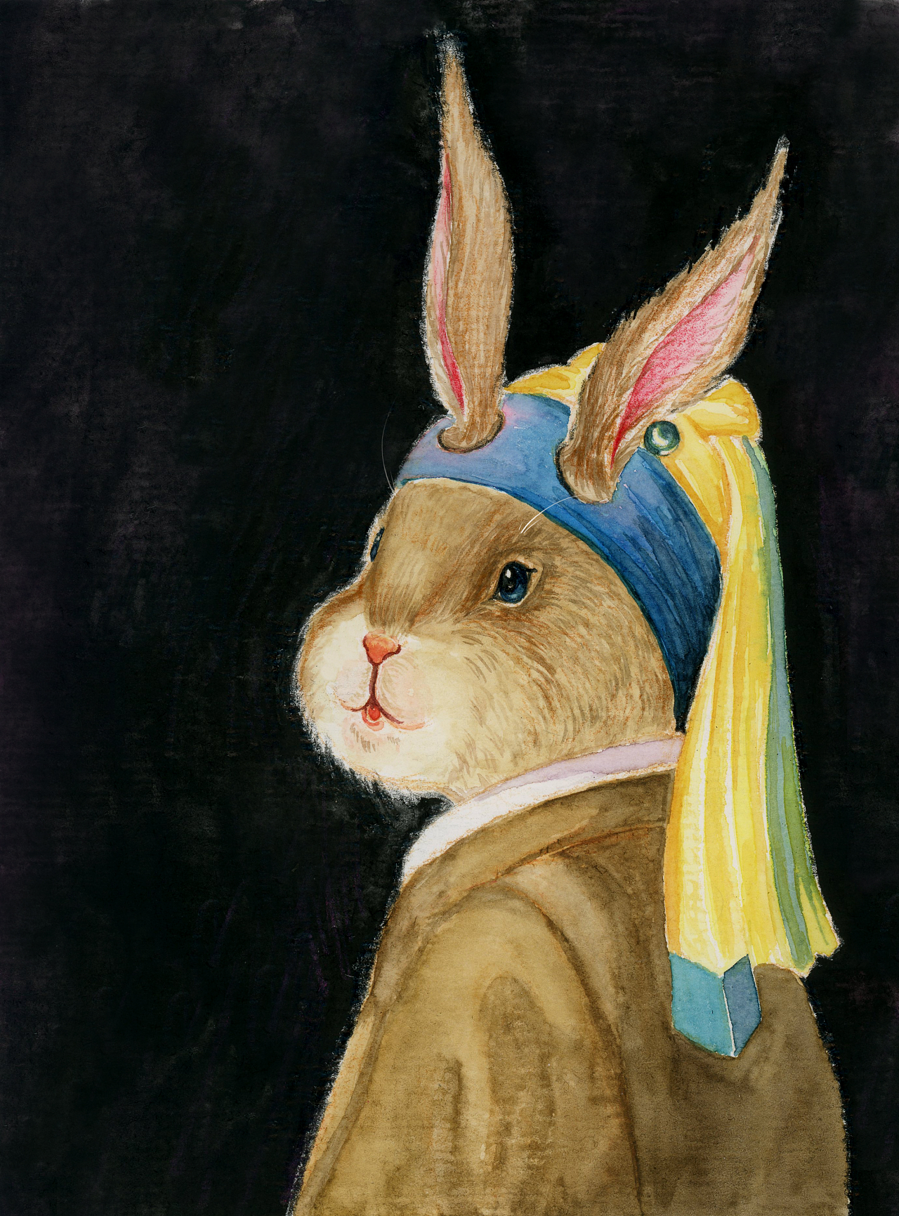 戴珍珠耳环的少女|插画|插画习作|蘑菇piu - 原创