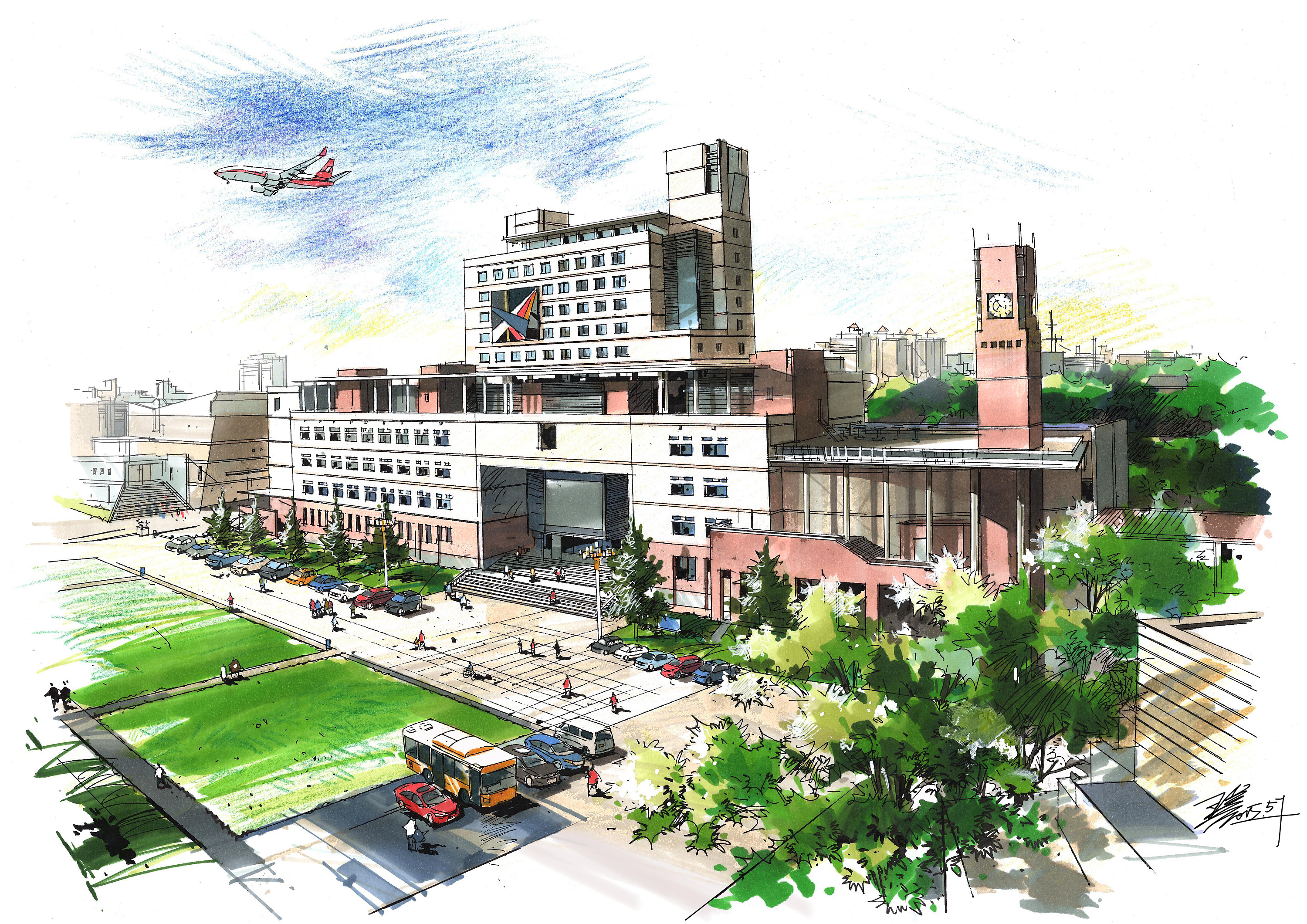 建筑手绘|空间|建筑设计|王姜 - 原创作品 - 站酷 (ZCOOL)