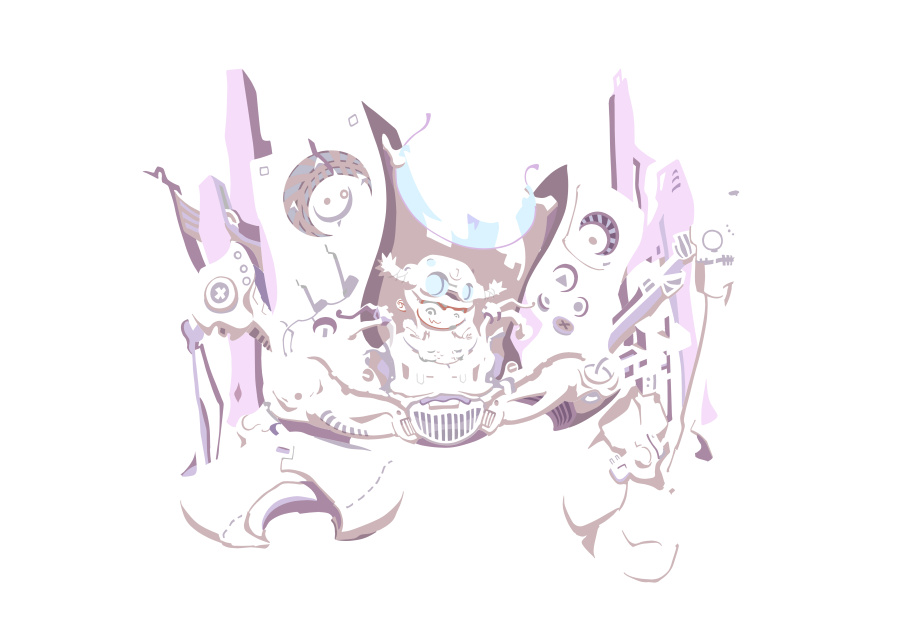 螃蟹捕鱼机(上色步骤-上篇)|绘画习作|插画|JKL