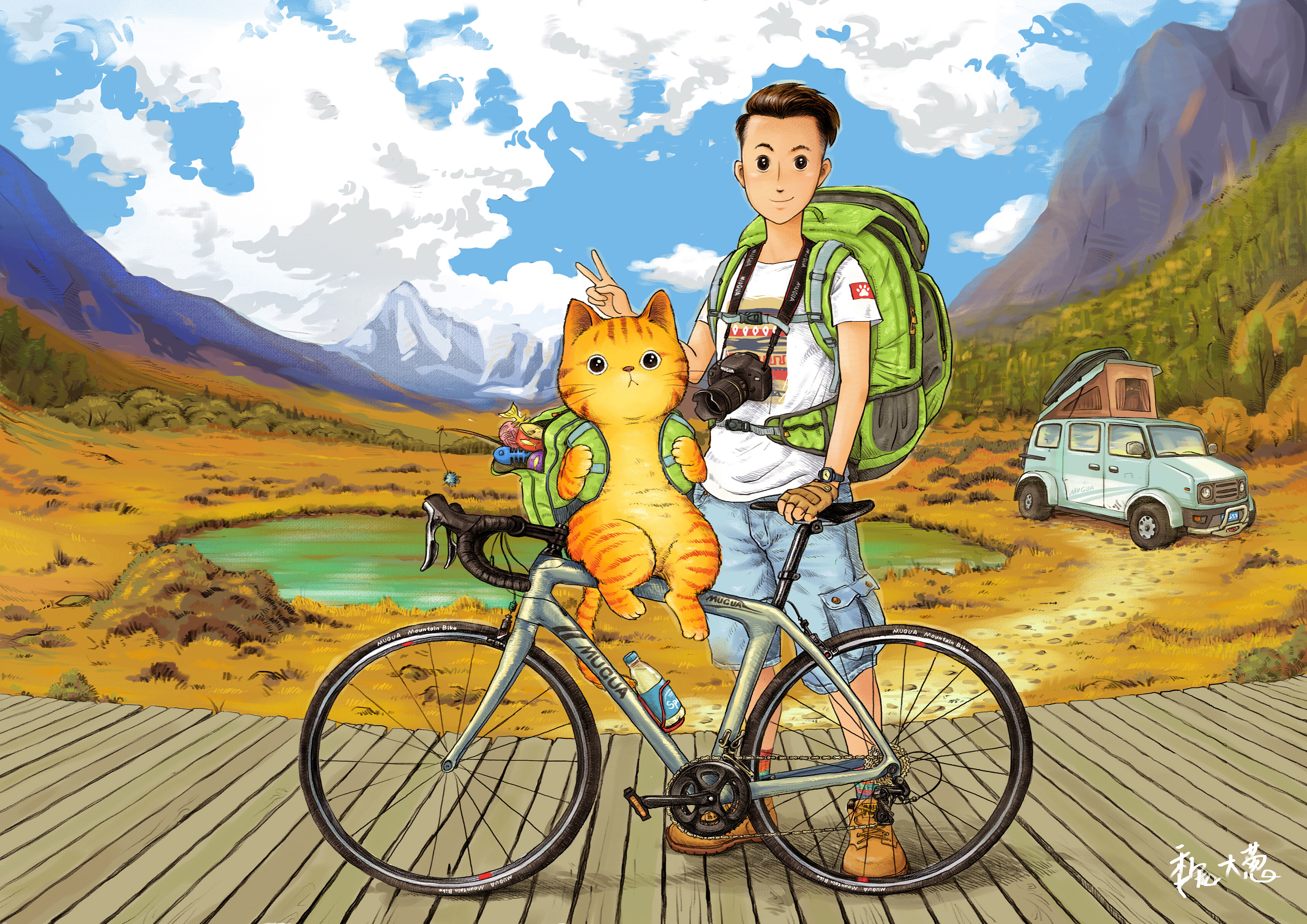 《带上橘猫去旅行》|插画|商业插画|魏大葱 - 原