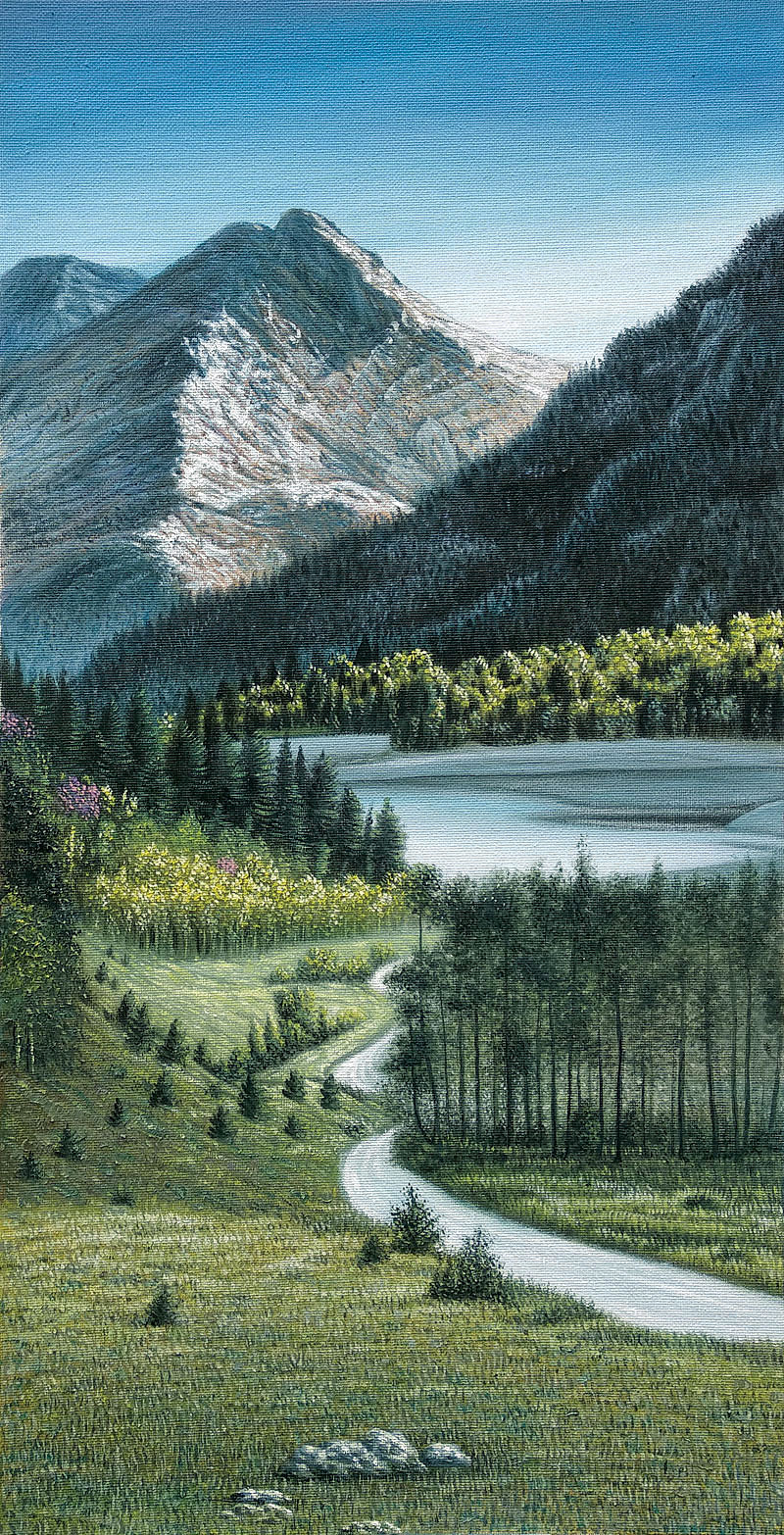 我的原创风景画作品《大山的呼唤》