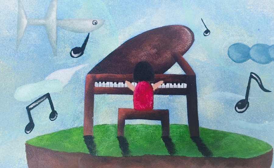 《Four Fingers:用四个手指弹钢琴的少女》绘本