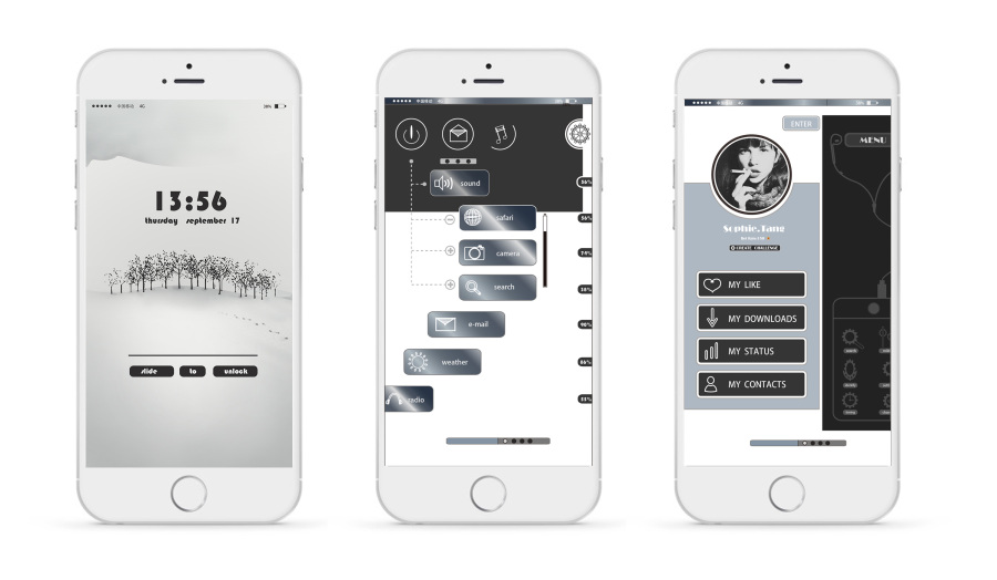 我的极简主义界面|移动设备\/APP界面|GUI|Sop