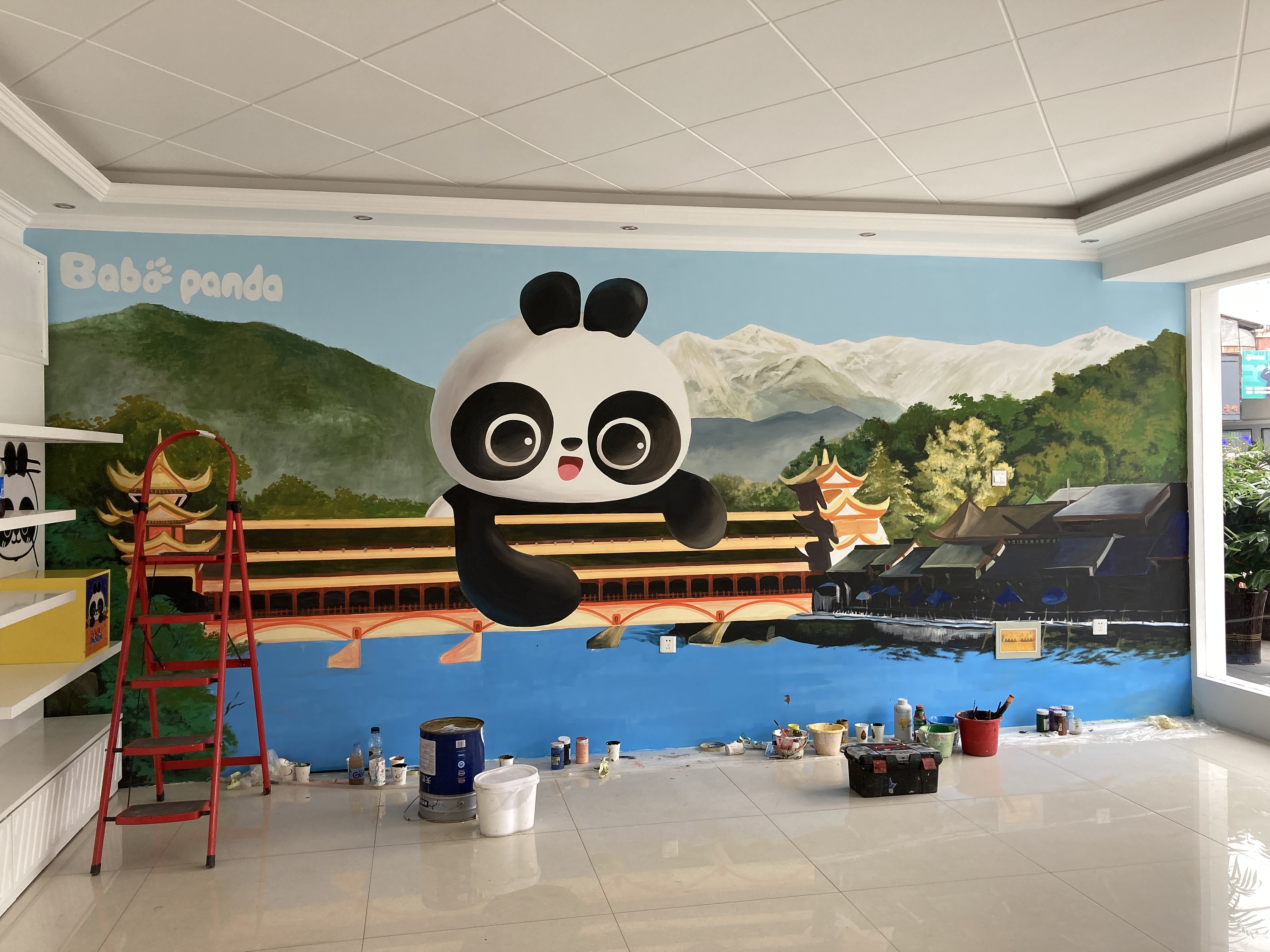 四川大熊猫墙绘