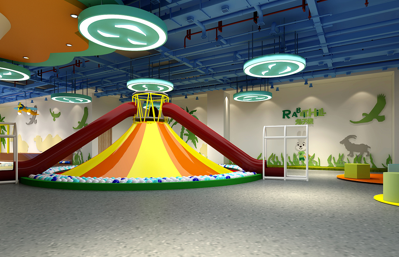 最新室内设计游乐场~工业风搭配多重色彩,游乐园生机勃勃,青春活力.