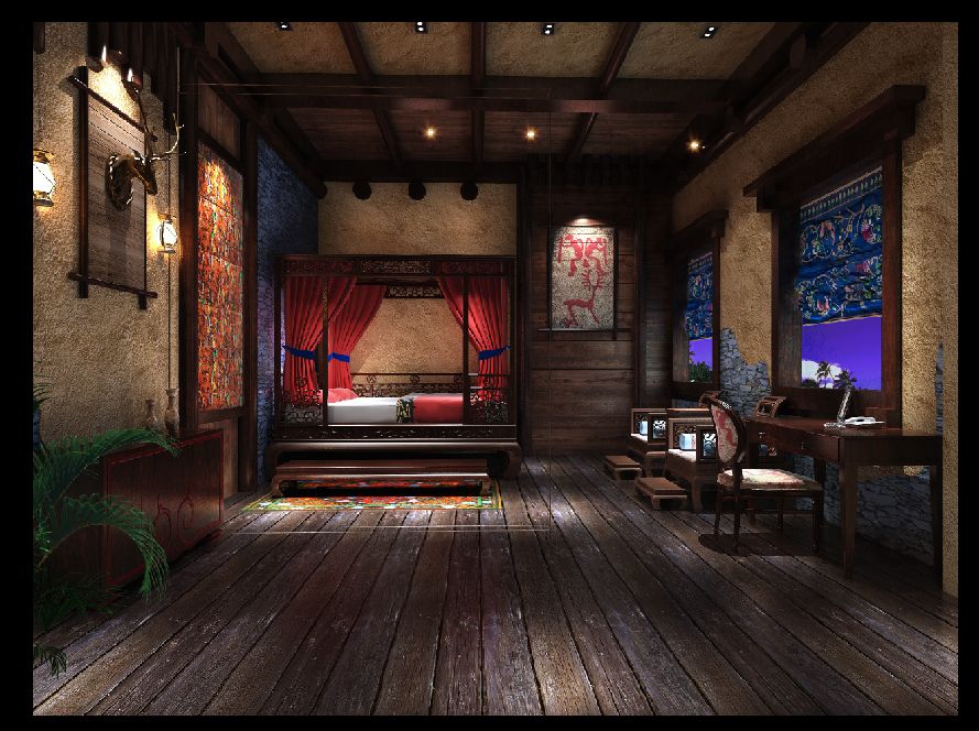 羌族文化主题酒店--云南酒店设计|云南酒店装修