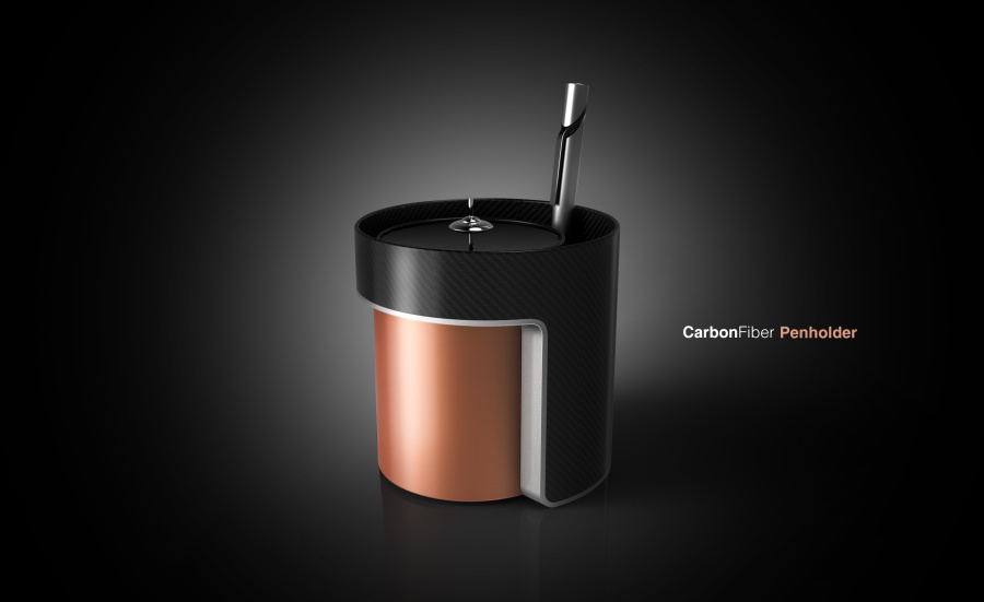 碳纤维笔筒设计|生活用品|工业\/产品|zncl23 - 原