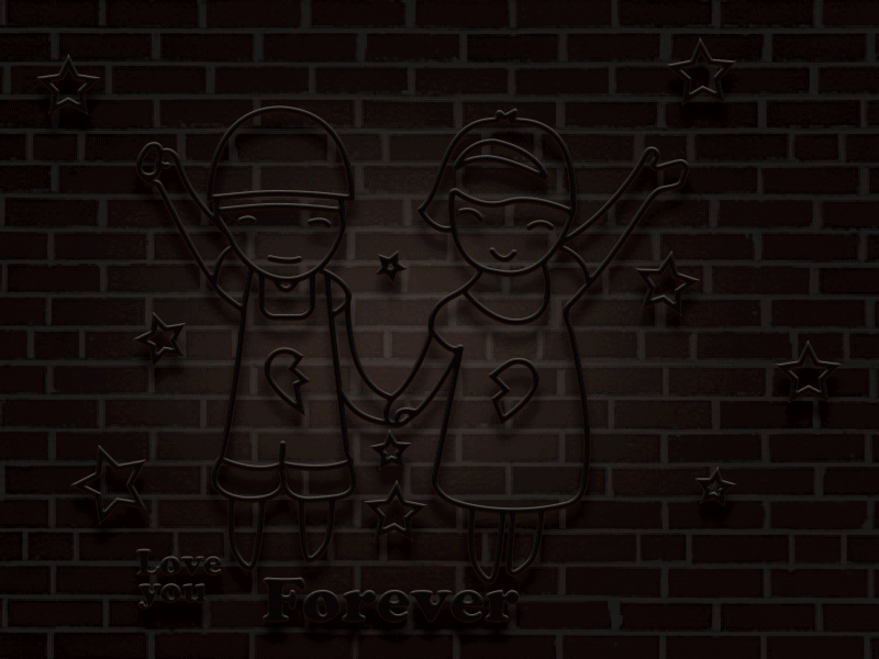 霓虹灯效gif图-情侣