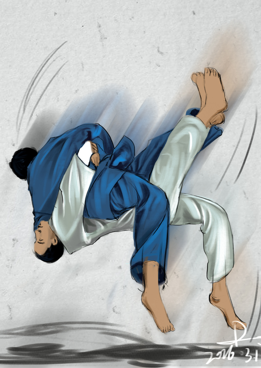 柔道人物绘制|商业插画|插画|270045515 - 原创