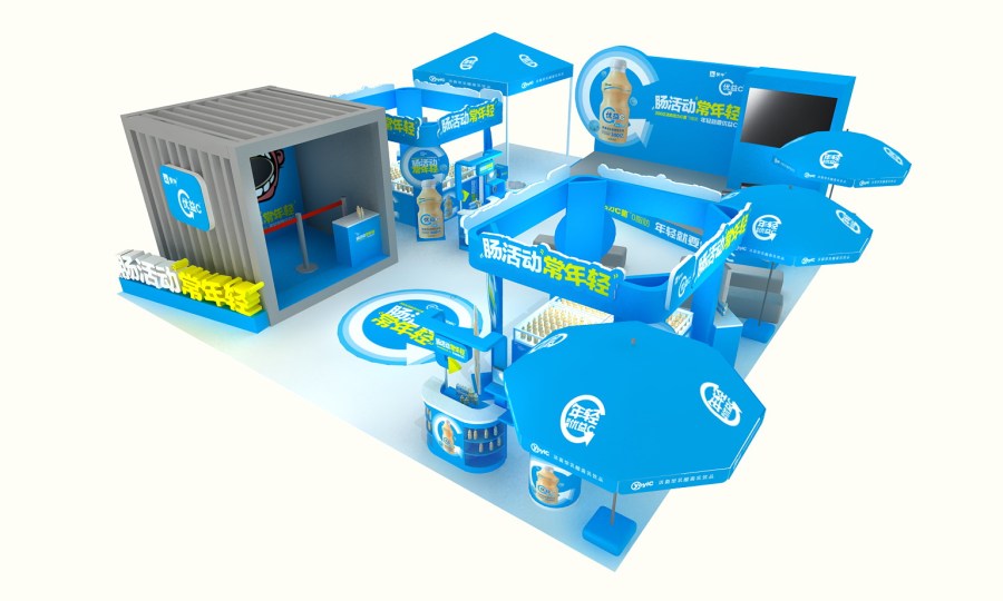 蒙牛优益C活动设计|展览|三维|竹设计 - 原创设