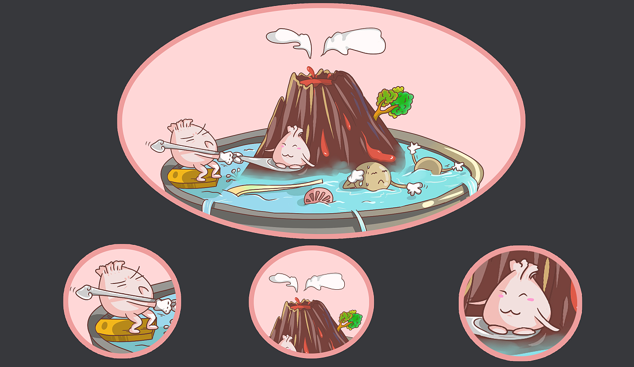 Crab--火锅温泉|插画|插画习作|三只螃蟹 - 原创