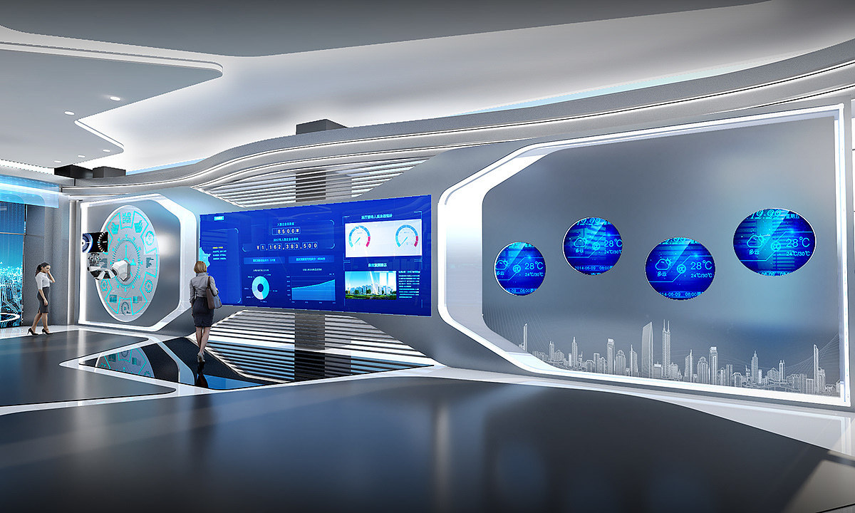科技未来展厅展馆3d效果图设计制作