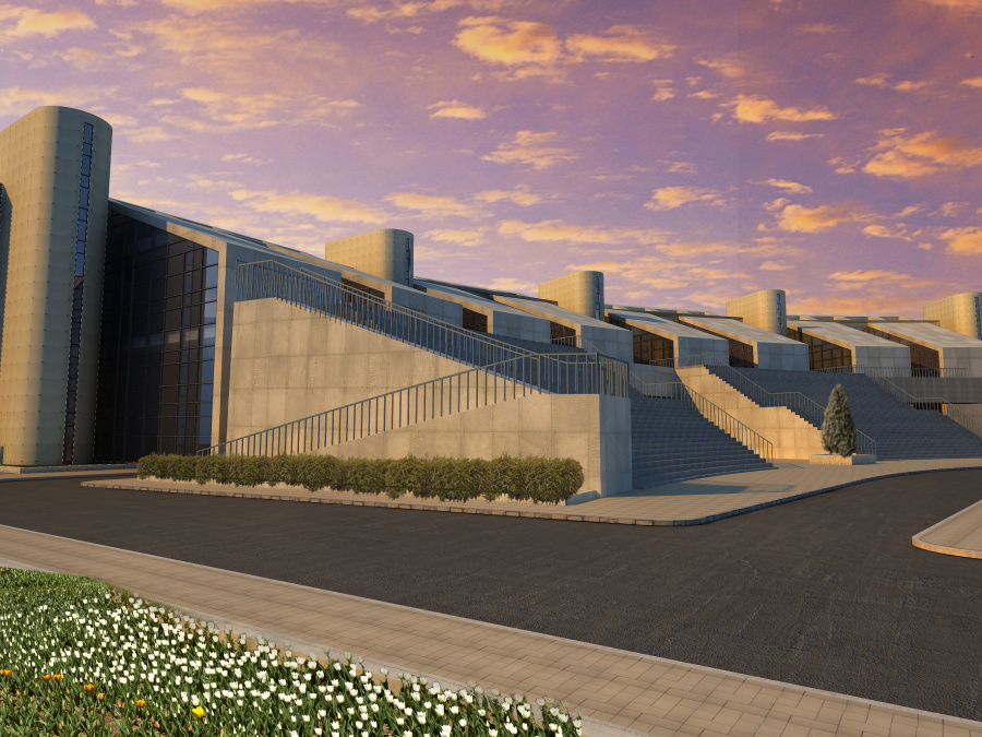 山东工艺美术学院建筑效果图呈现 室外建模渲