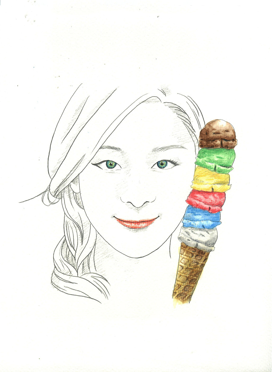 手绘人物插画|绘画习作|插画|扁扁鱼 - 原创设计作品 - 站酷 (ZCOOL)