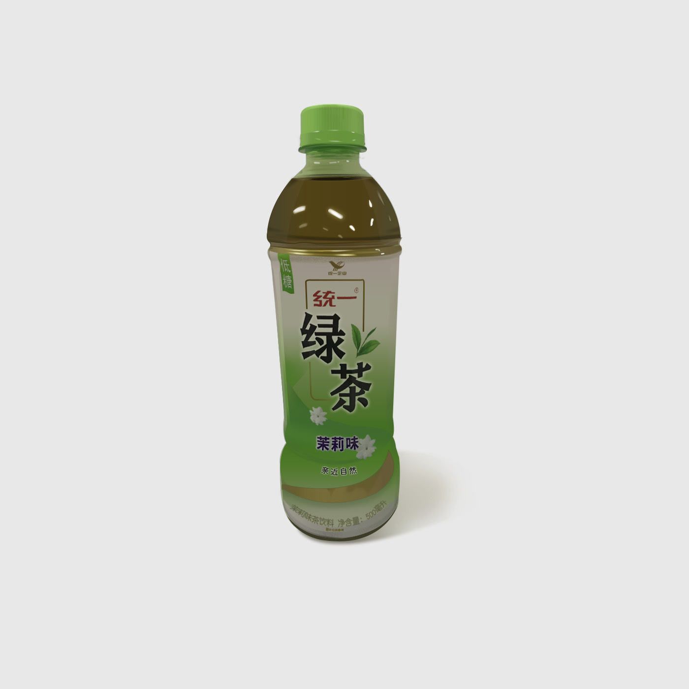 统一绿茶饮料瓶photoshop超写实鼠绘