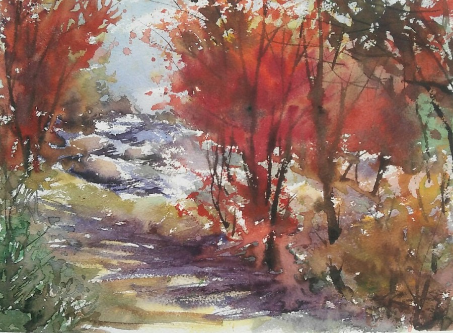 水彩田园风景写生|水彩|纯艺术|商绍明 - 原创设