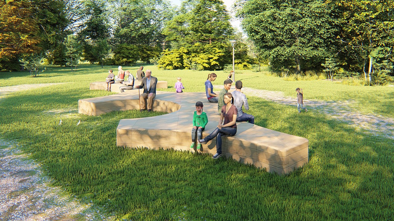 城市公共设施-公园板凳设计
