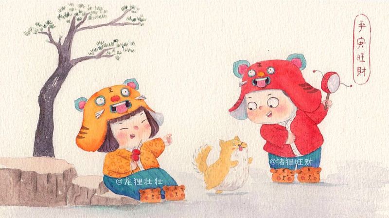 #插画笔记#年味儿，虎头帽怀旧小短剧