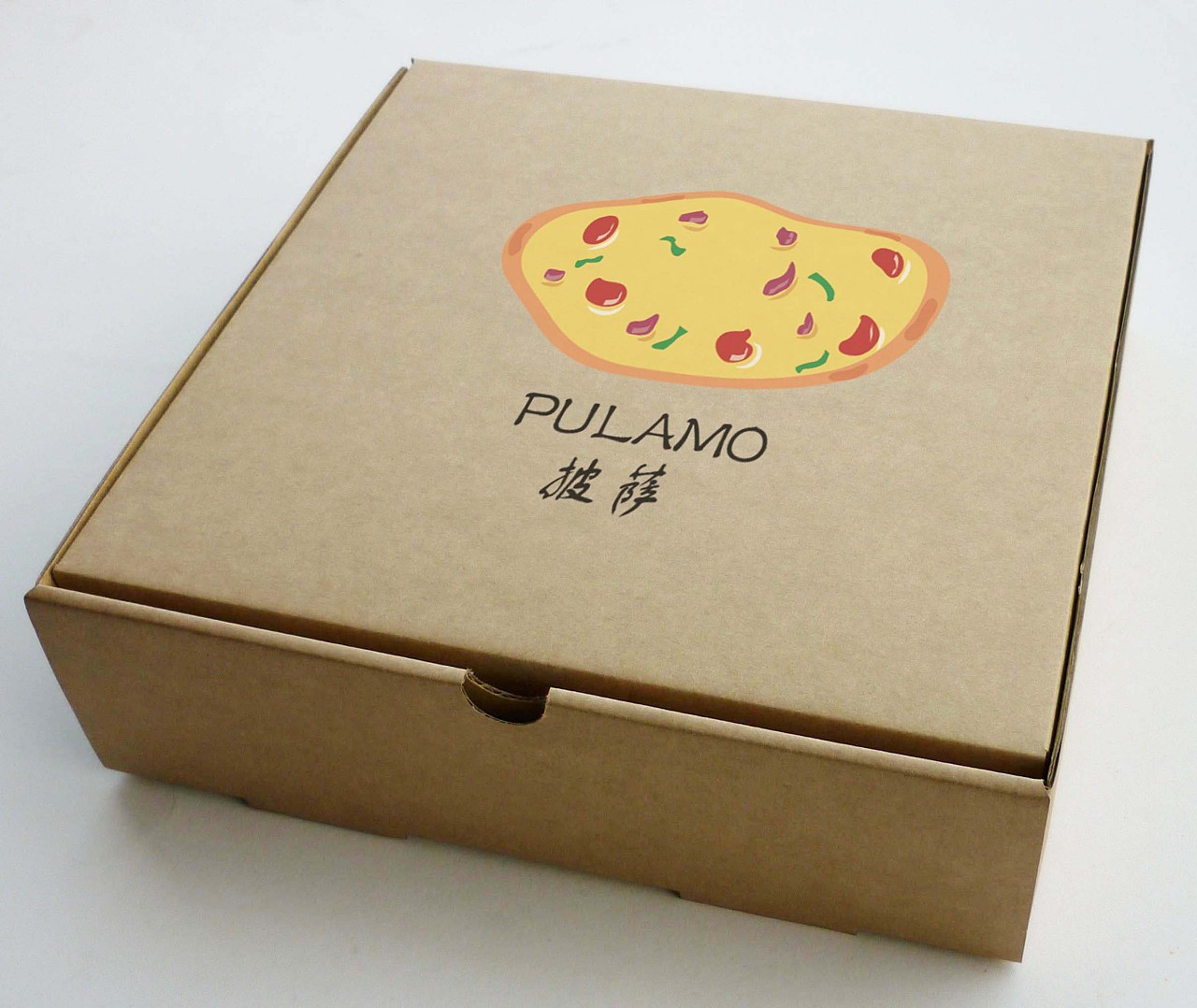 谦禾一次性PIZZA牛皮纸披萨盒批发西饼盒比萨手提打包盒印LOGO-阿里巴巴
