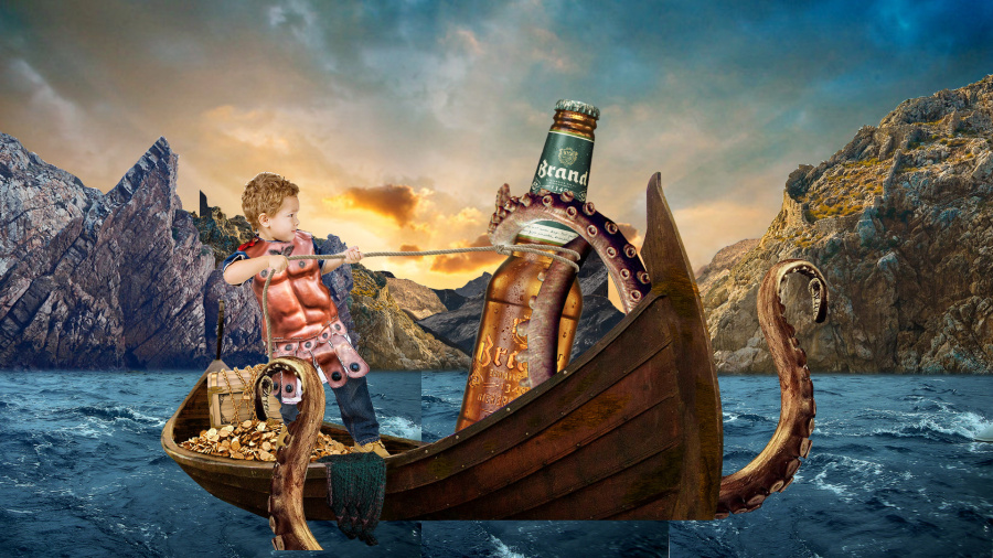 Prehistoric giant squid 啤酒战争变成史前大章鱼|Banner\/广告图|网页|Weeeeks林海 - 原创设计作品 - 站酷 (ZCOOL)