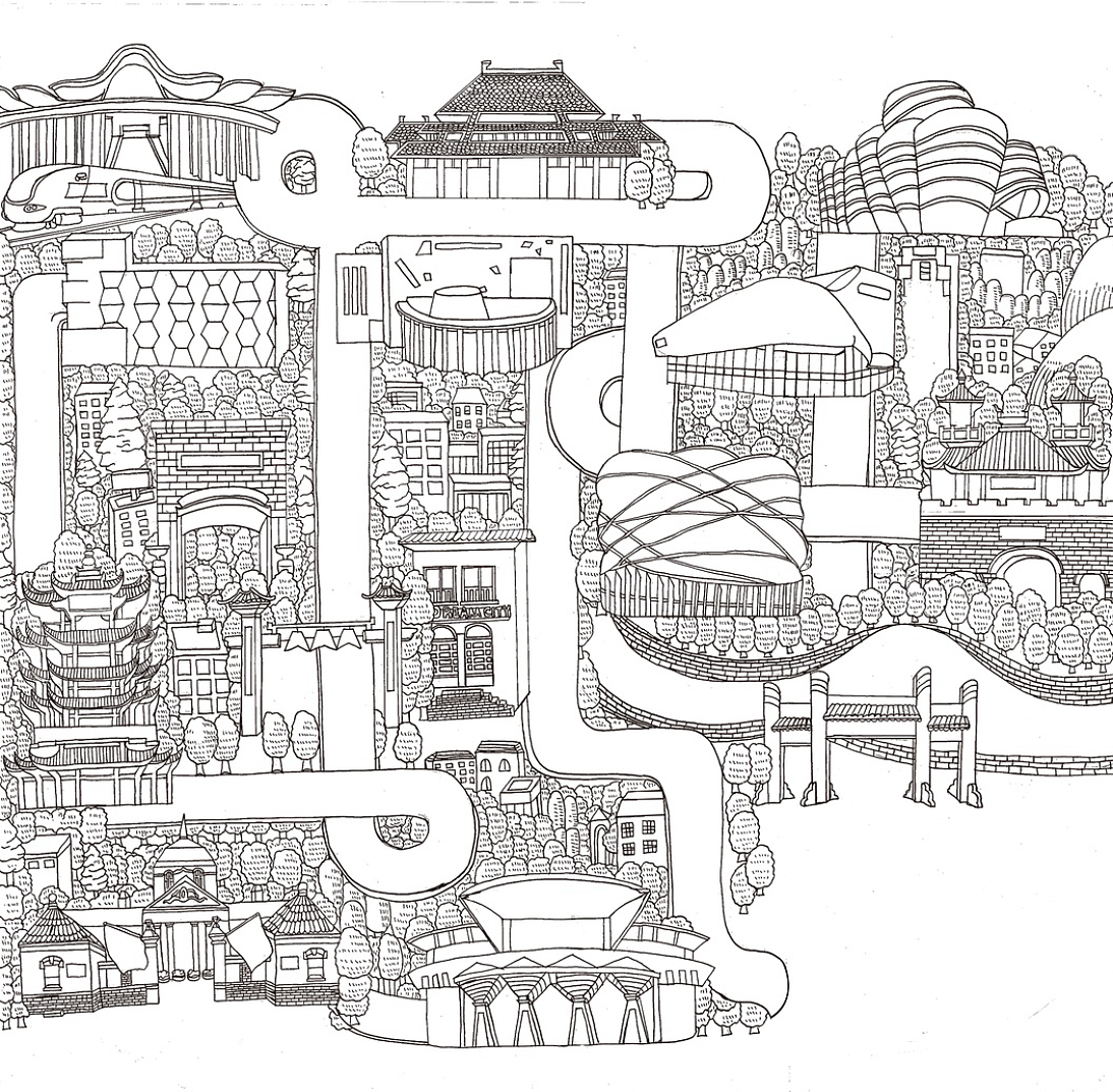 武汉手绘旅游地图图片