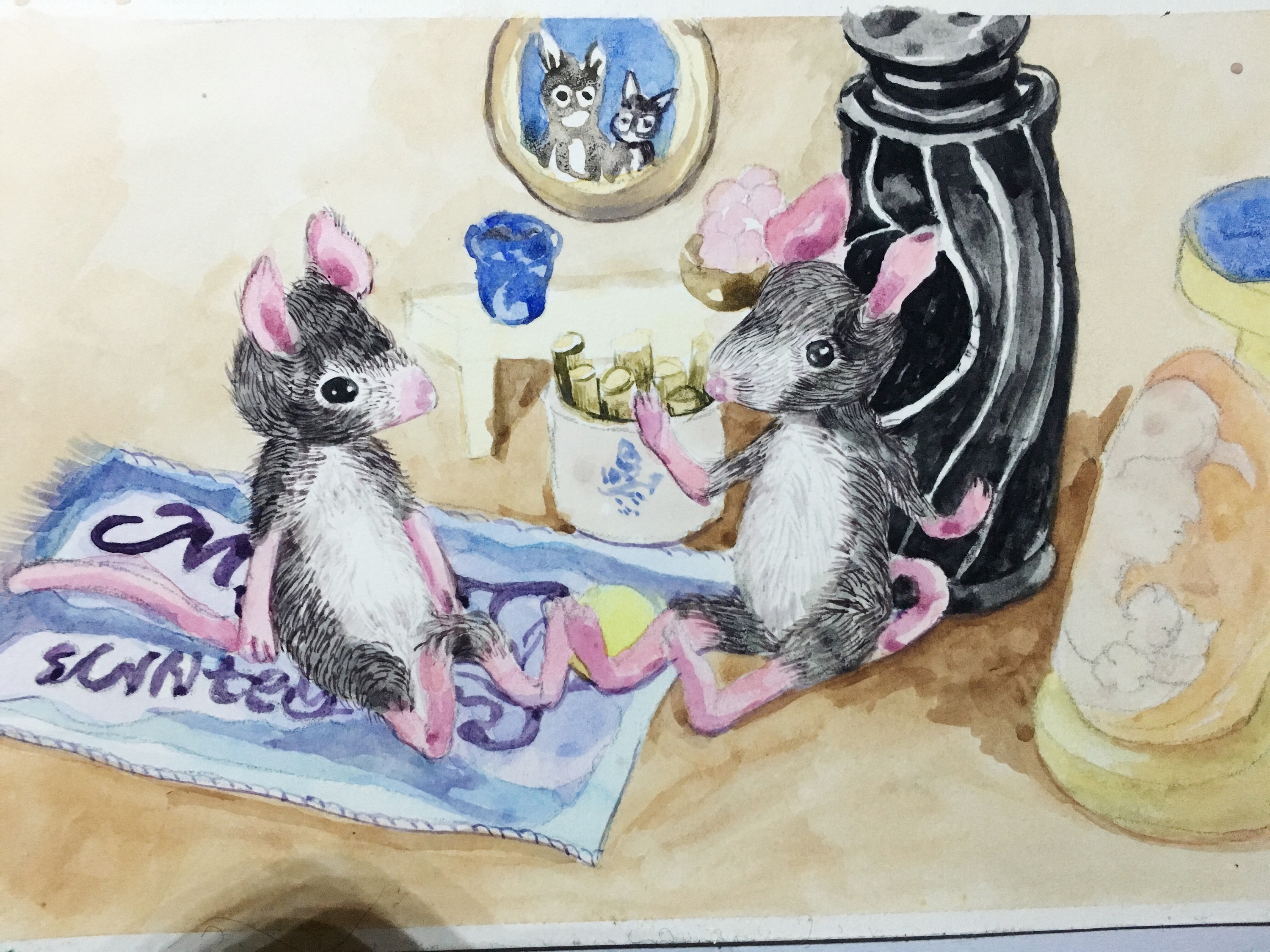 可爱的小老鼠简笔画_陆地动物