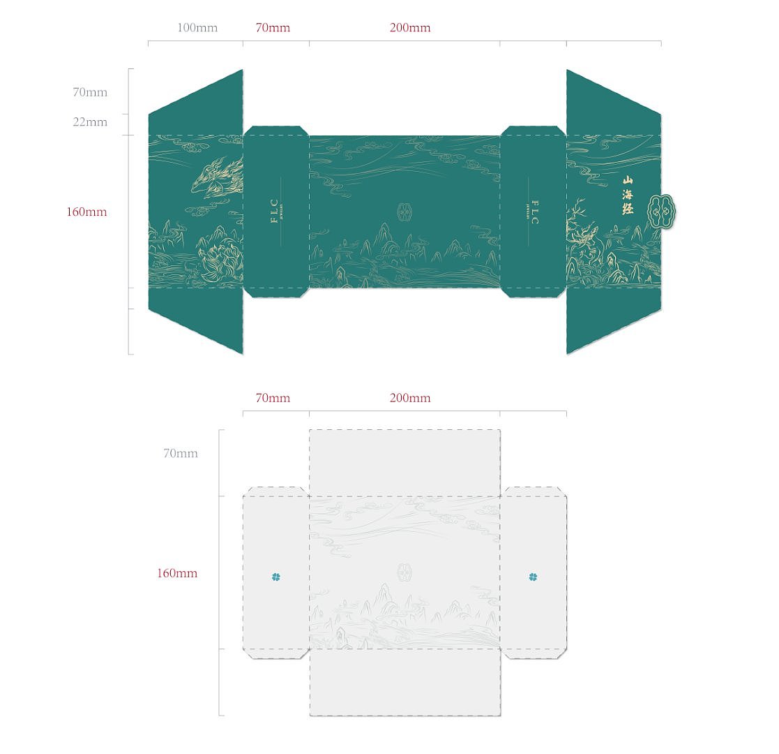 flc水沫玉之经典系列及山海经系列包装盒设计图