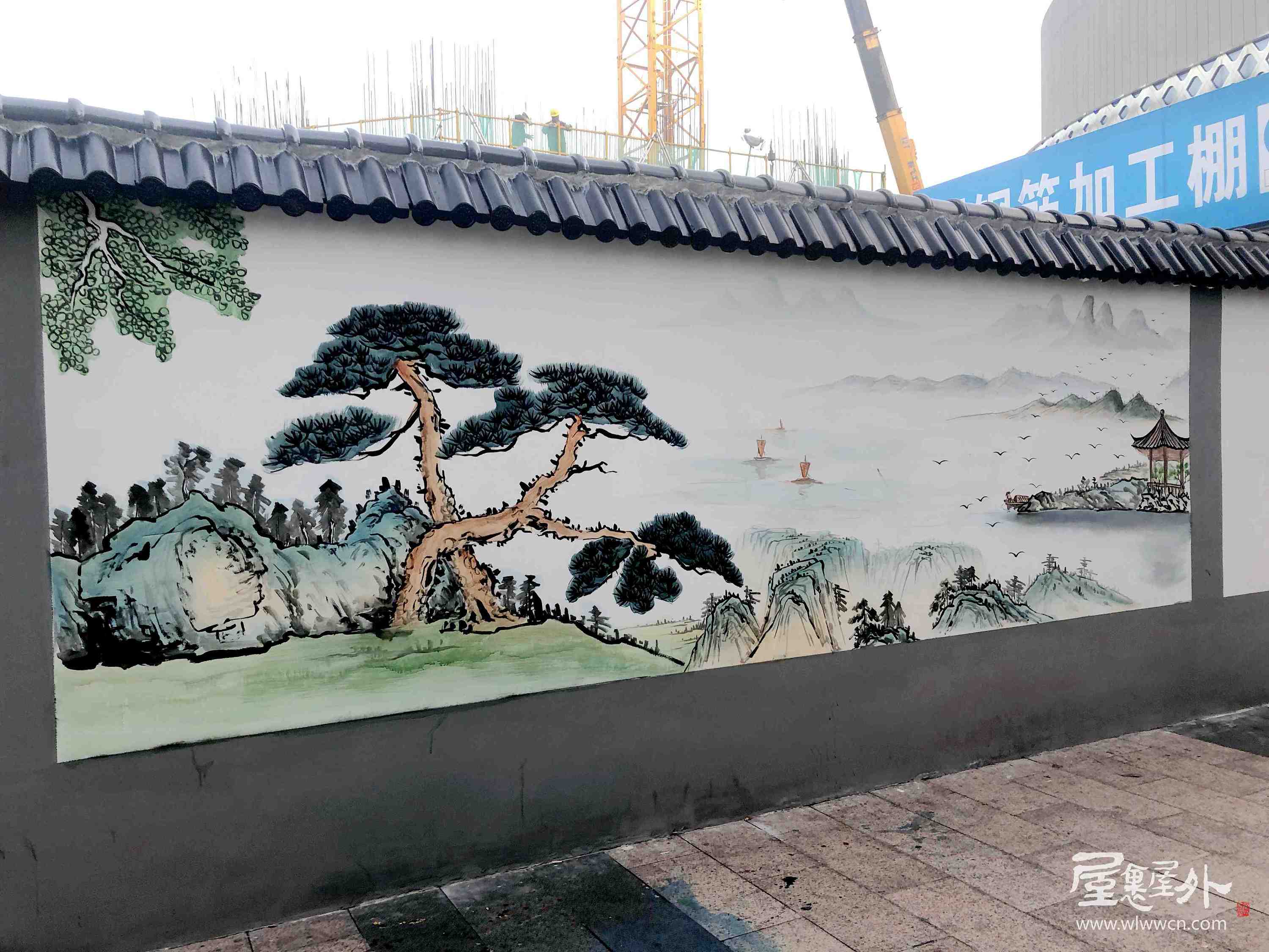 外墙中国风墙绘设计