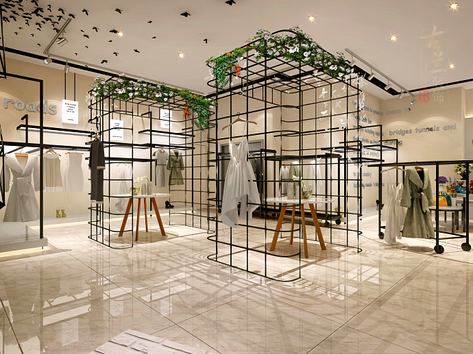 优卡黎服装店|成都潮流服装店装修效果图|成都