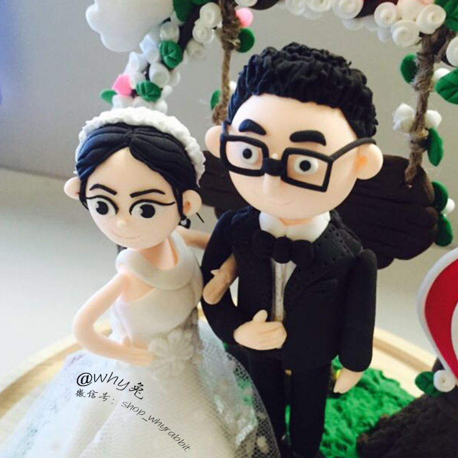 纸粘土,婚礼摆件|手办\/原型|手工艺|why兔 - 原创