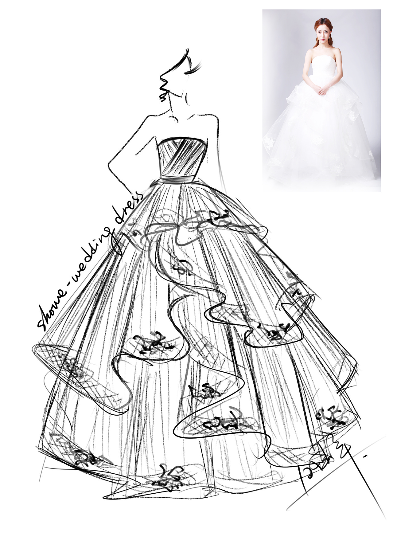 婚纱设计手稿|服装|正装/礼服|aceyqian - 原创作品
