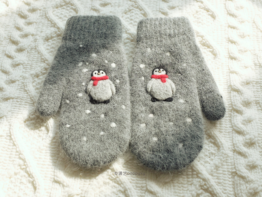 羊毛毡手套 冬天和圣诞节主题|其他手工|手工艺