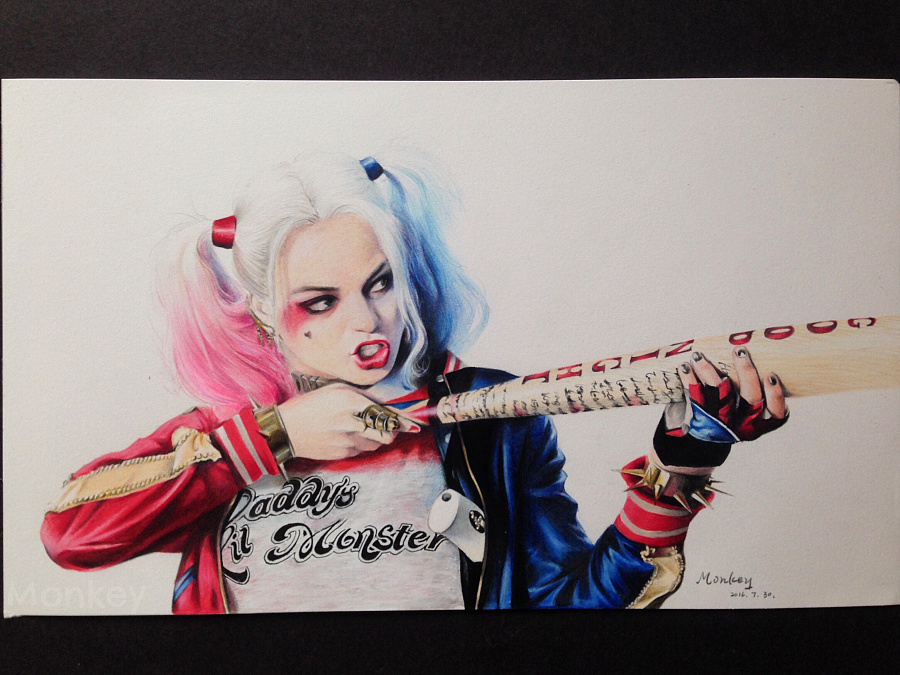 小丑女2|彩铅|纯艺术|王俊宇Monkey - 原创设计