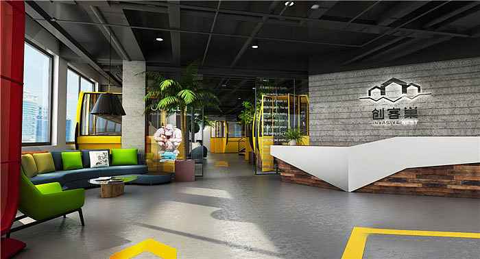 万巢创意办公室装修设计案例效果图|空间|室内
