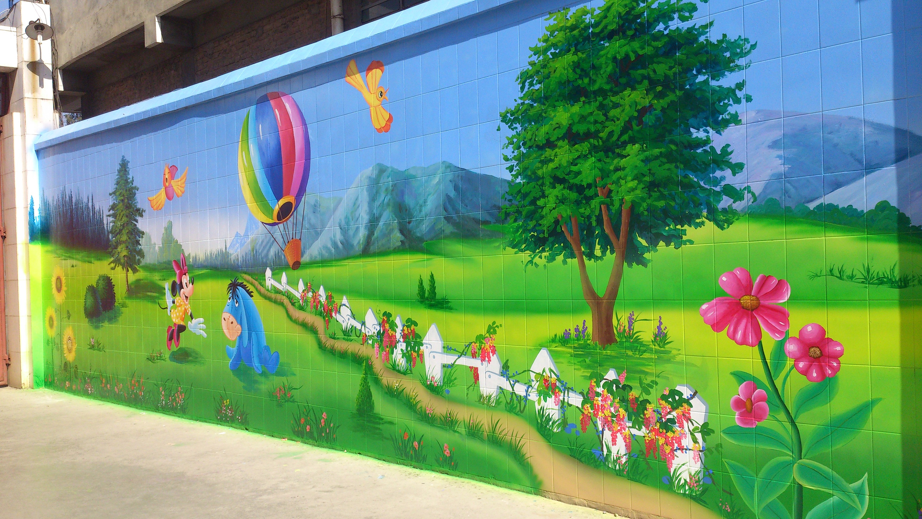 云南昆明幼儿园墙体彩绘幼儿园墙画手绘墙彩绘公司锦泰