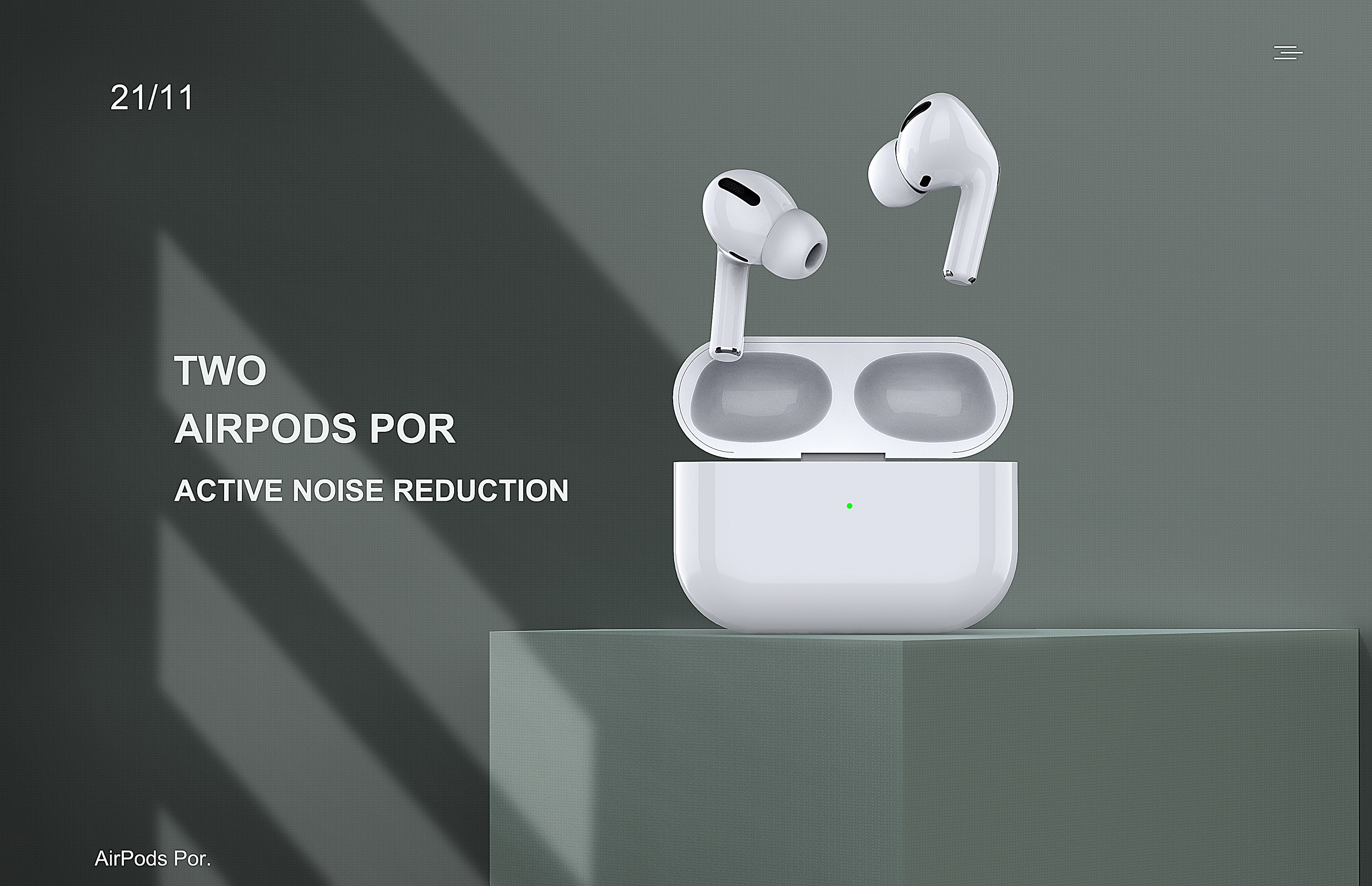 airpods pro 苹果蓝牙耳机渲染