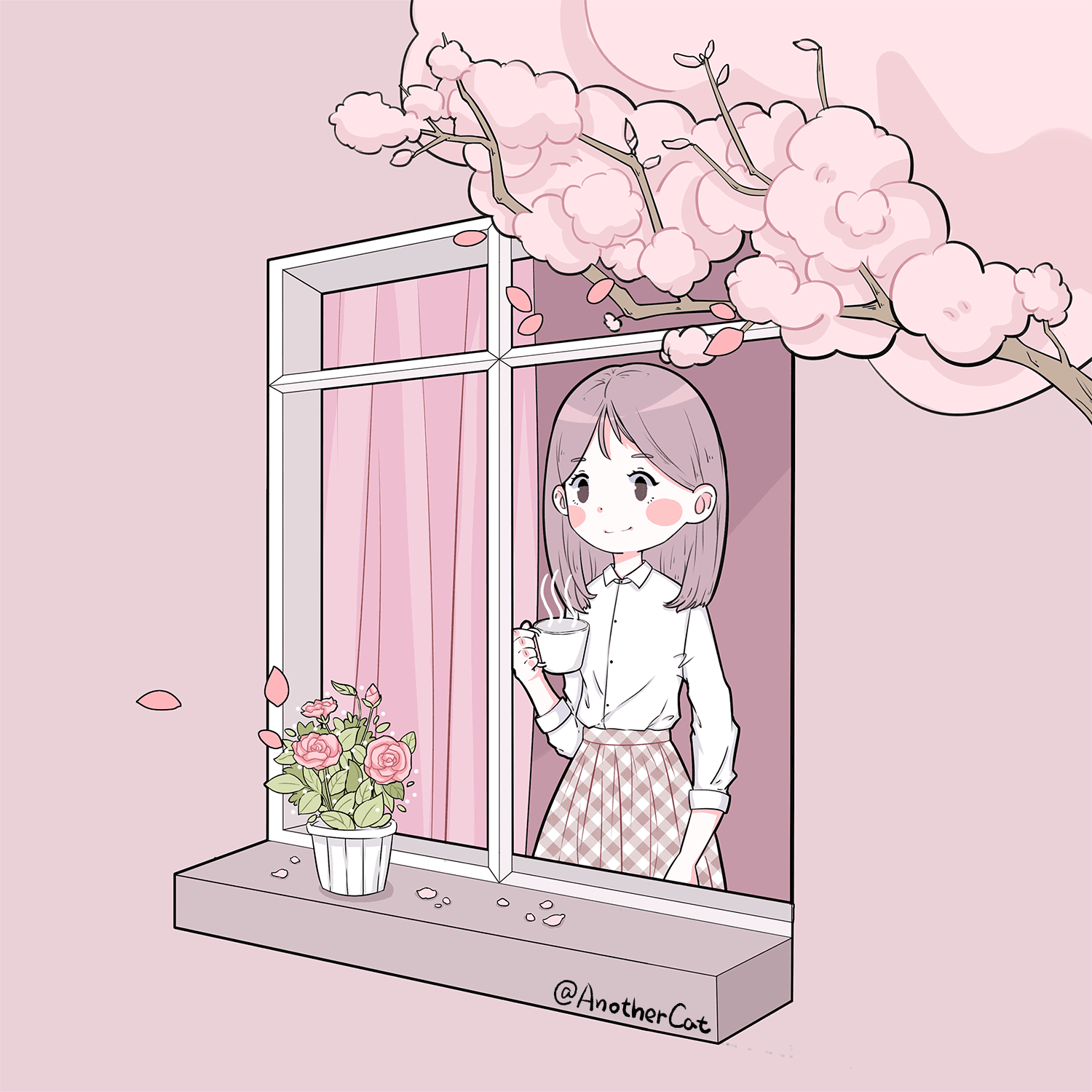 窗边四季|插画|商业插画|另一个喵 - 原创作品 - 站酷
