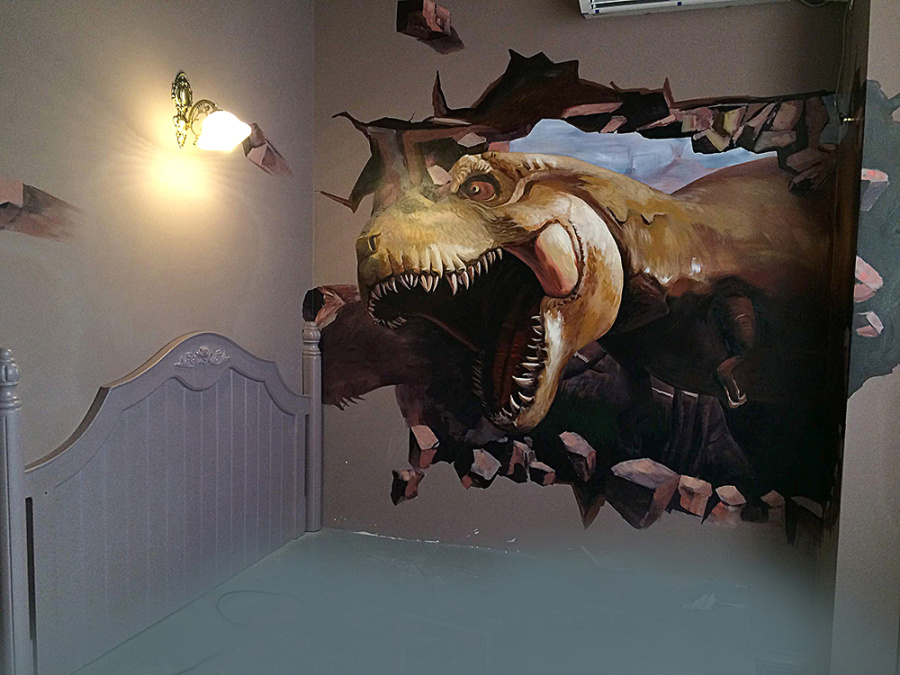 广州北京路迷途主题酒店3D壁画实景图【第二